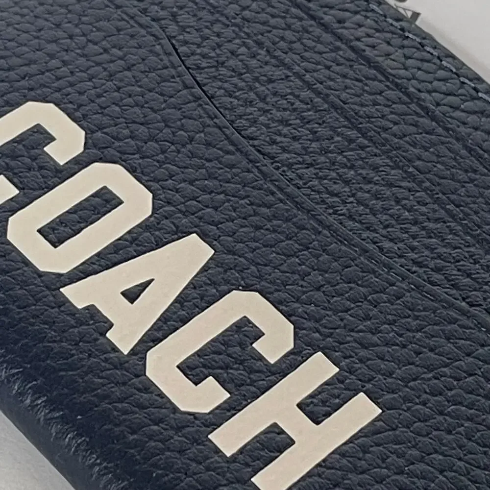 Coach CP275 Dark Navy Pebbled Leather Slim Card Case